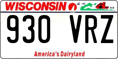 WI license plate 930VRZ