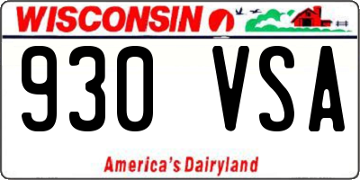 WI license plate 930VSA