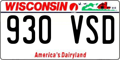 WI license plate 930VSD