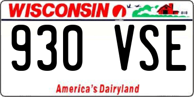 WI license plate 930VSE
