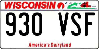 WI license plate 930VSF