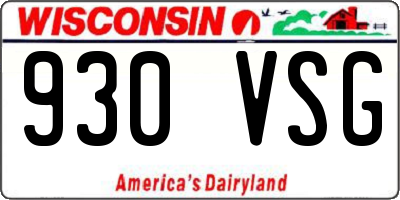 WI license plate 930VSG