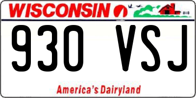 WI license plate 930VSJ