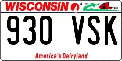 WI license plate 930VSK