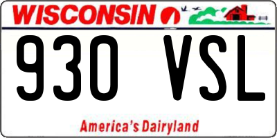WI license plate 930VSL