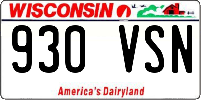 WI license plate 930VSN