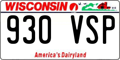WI license plate 930VSP