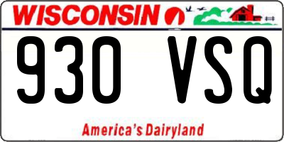 WI license plate 930VSQ