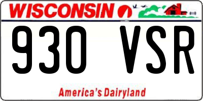 WI license plate 930VSR