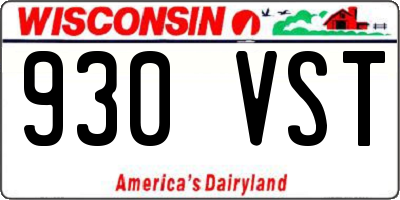 WI license plate 930VST