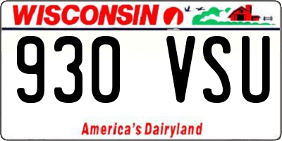 WI license plate 930VSU