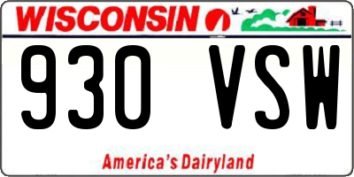 WI license plate 930VSW