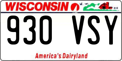 WI license plate 930VSY
