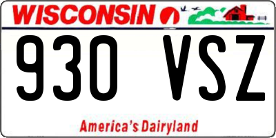 WI license plate 930VSZ