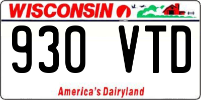 WI license plate 930VTD