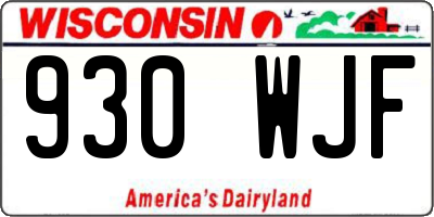 WI license plate 930WJF