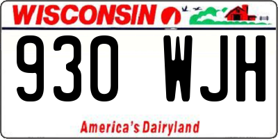 WI license plate 930WJH