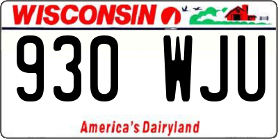 WI license plate 930WJU