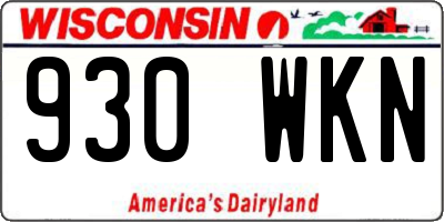 WI license plate 930WKN