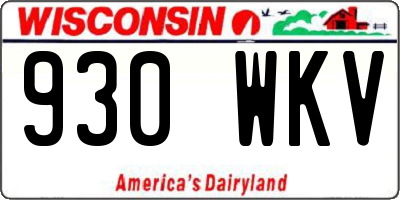 WI license plate 930WKV