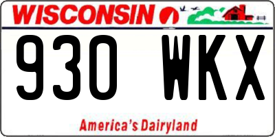 WI license plate 930WKX