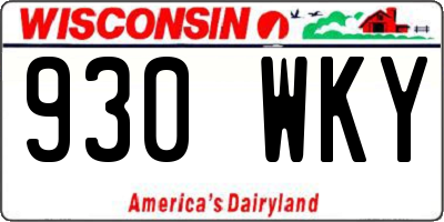 WI license plate 930WKY
