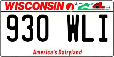 WI license plate 930WLI