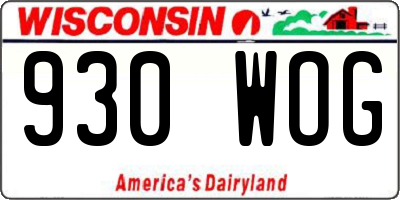 WI license plate 930WOG