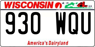 WI license plate 930WQU