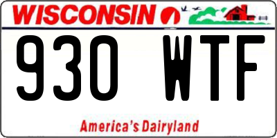 WI license plate 930WTF