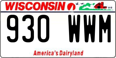WI license plate 930WWM