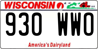 WI license plate 930WWO