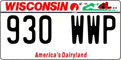 WI license plate 930WWP