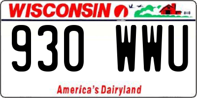 WI license plate 930WWU