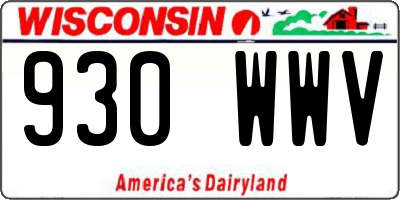 WI license plate 930WWV