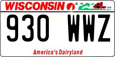 WI license plate 930WWZ