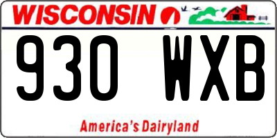 WI license plate 930WXB