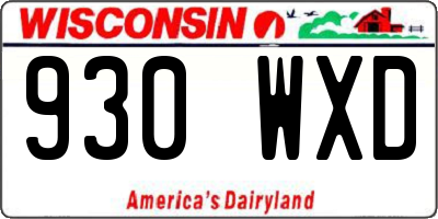 WI license plate 930WXD