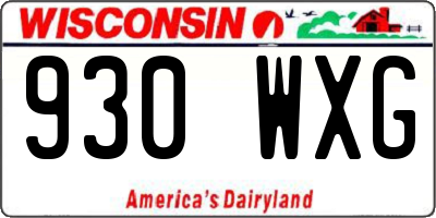 WI license plate 930WXG