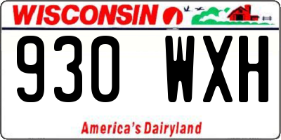 WI license plate 930WXH