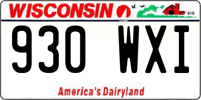 WI license plate 930WXI