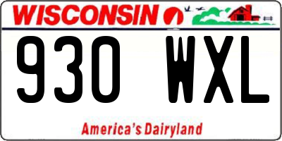 WI license plate 930WXL