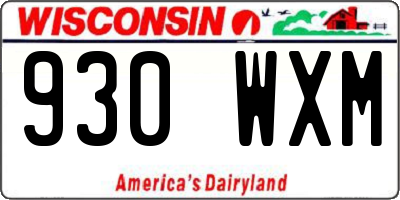 WI license plate 930WXM