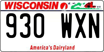 WI license plate 930WXN