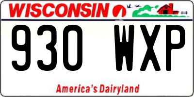 WI license plate 930WXP