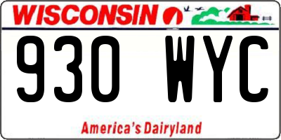 WI license plate 930WYC