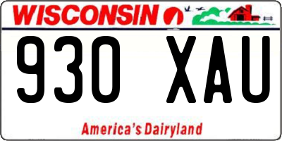 WI license plate 930XAU
