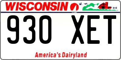 WI license plate 930XET