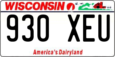 WI license plate 930XEU