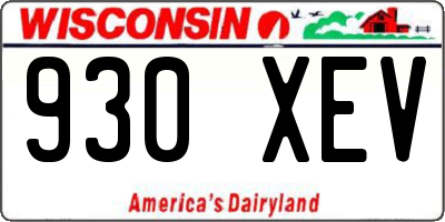 WI license plate 930XEV